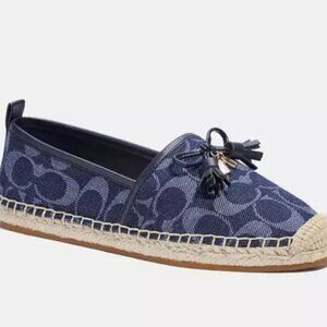 COACH Carson Denim Espadrilles Signature Logo Size US 9 comfort spring close toe